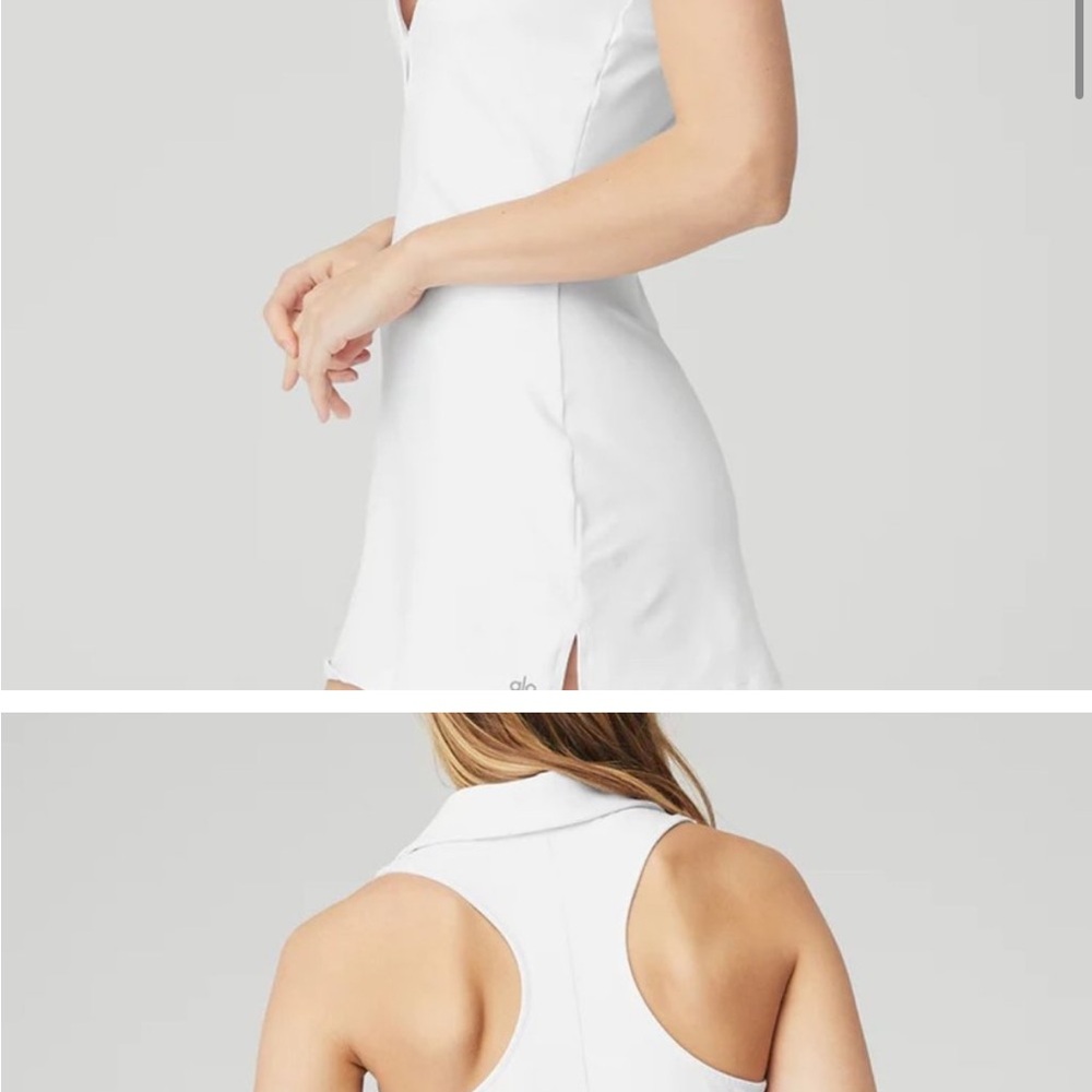 ALO Yoga White Sleeveless Polo Dress - Picture 7 of 7
